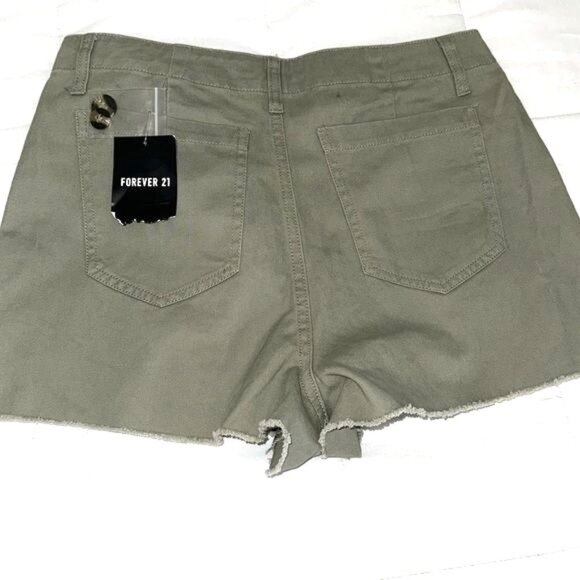 Forever 21 Womens Olive Green High-Waisted Shorts Size M - Picture 5 of 7